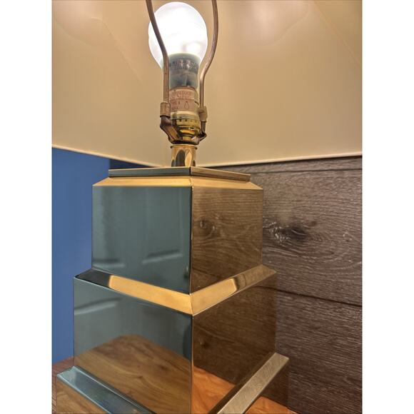 VTG Frederick Cooper Brass Pagoda Table Lamps Pair Hollywood Regency 26” ~pair - Picture 5 of 12